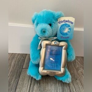 ❤️4 for $25❤️March‎ Aquamarine Birthstone Bear 2.5 x 3.5 Picture Photo Frame